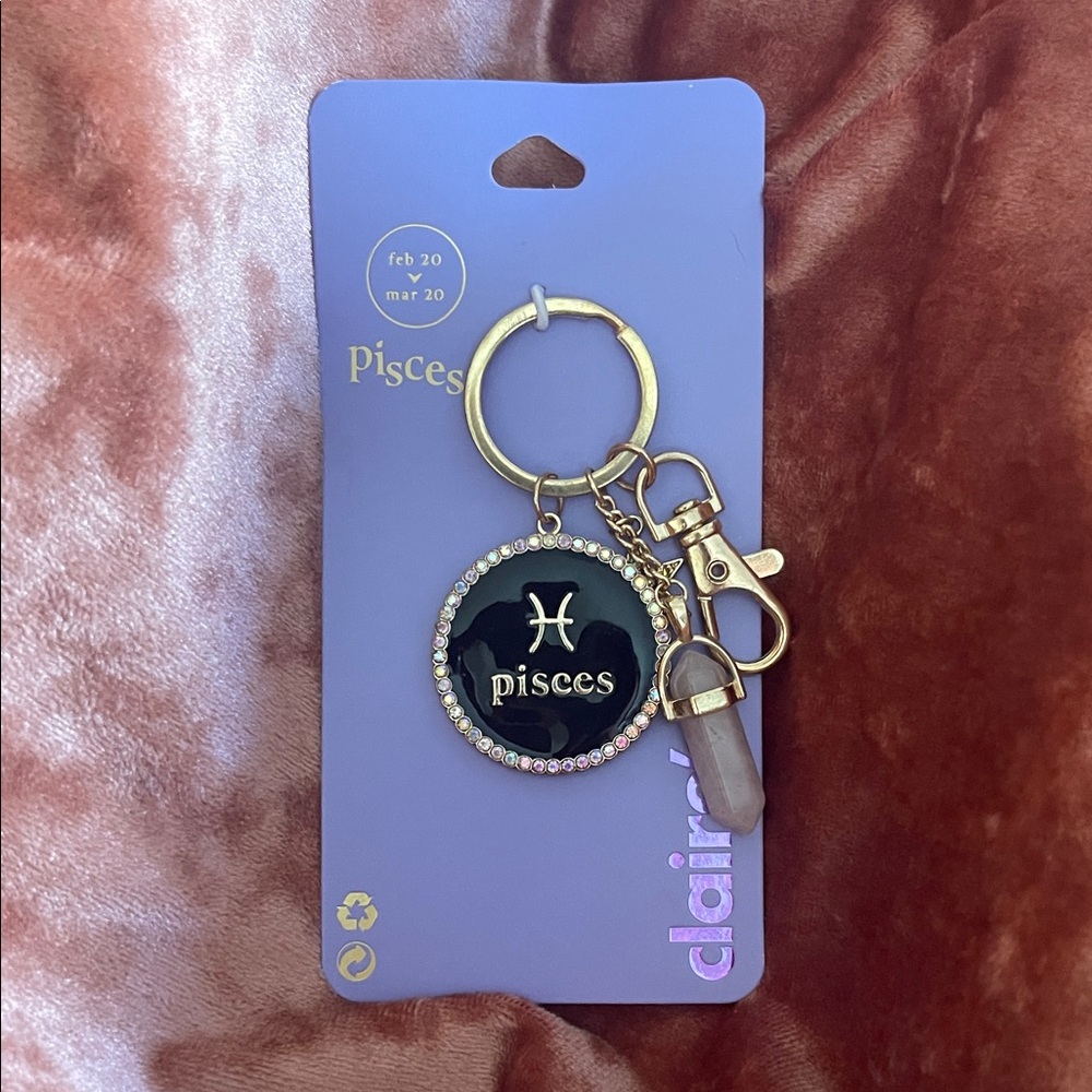 Claire's Zodiac Keychain with Gold and Crystal Accents